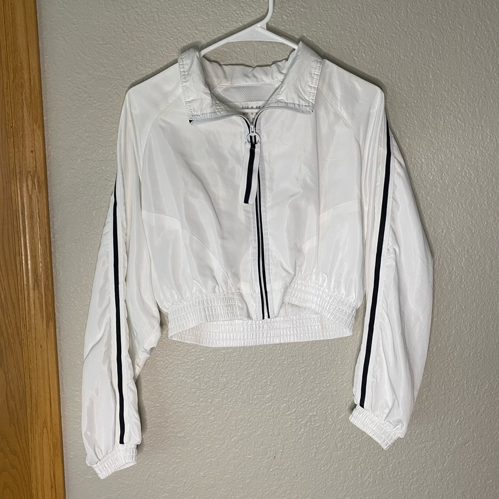 White cropped windbreaker